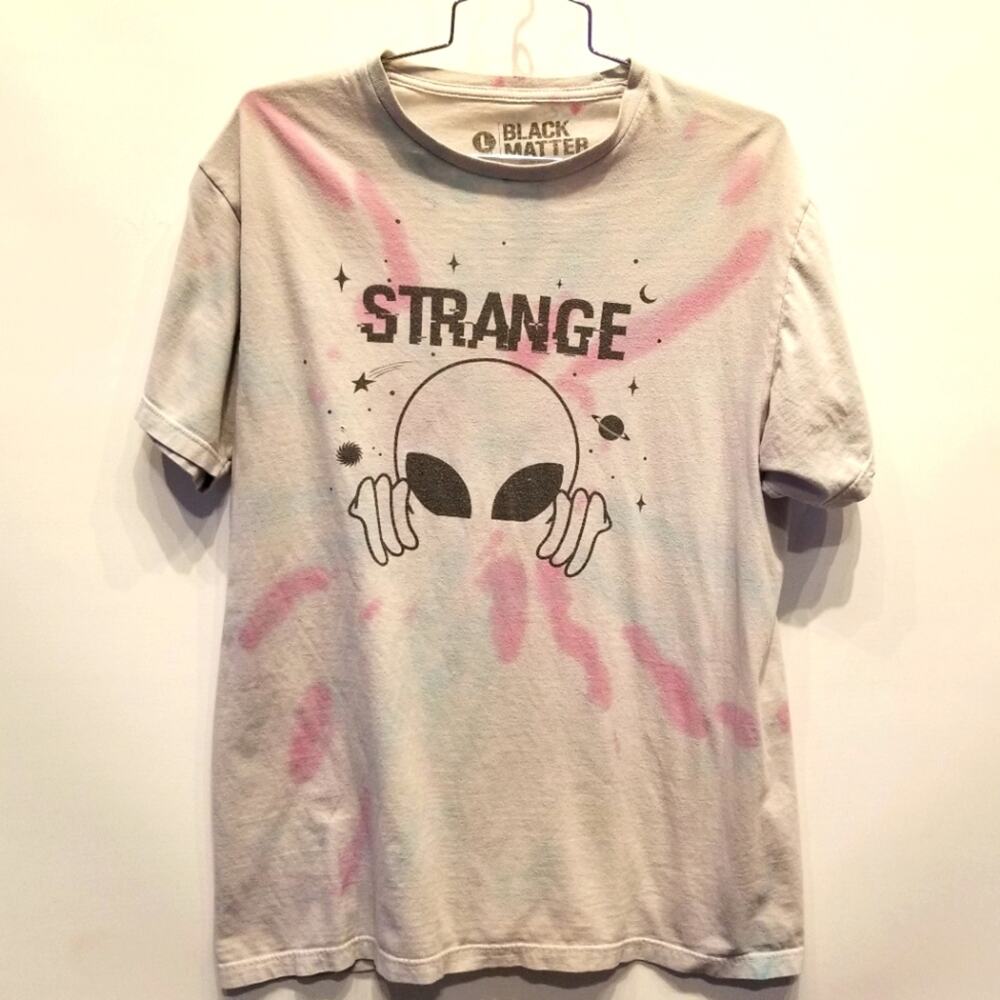 Black Matter Strange Graphic Tee  Alien Hot‎ Topic Tie Dye Size L